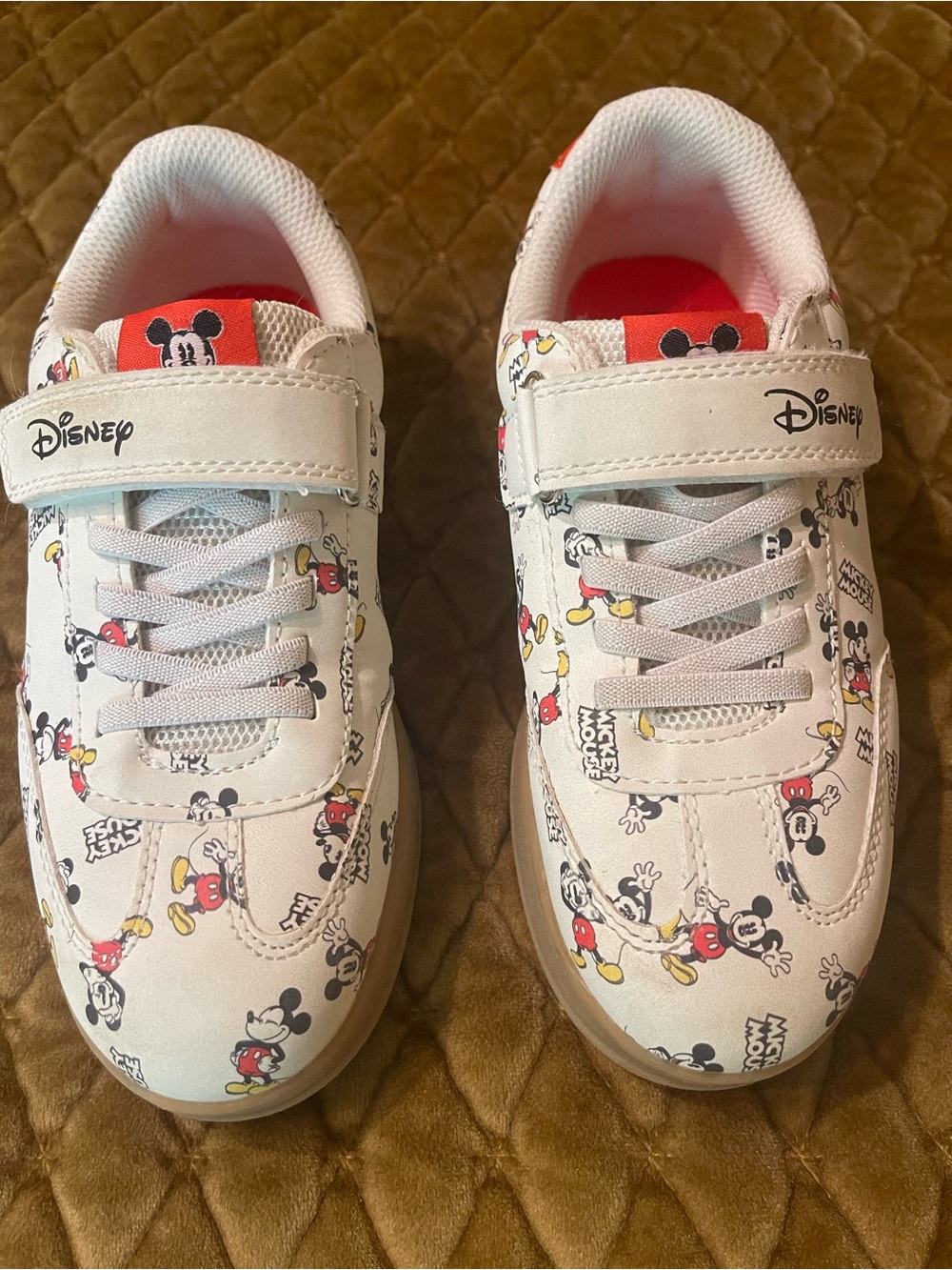 Disney Mickey Mouse White and Red Kids Sneakers
